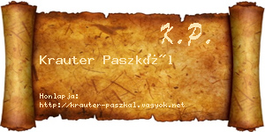 Krauter Paszkál névjegykártya